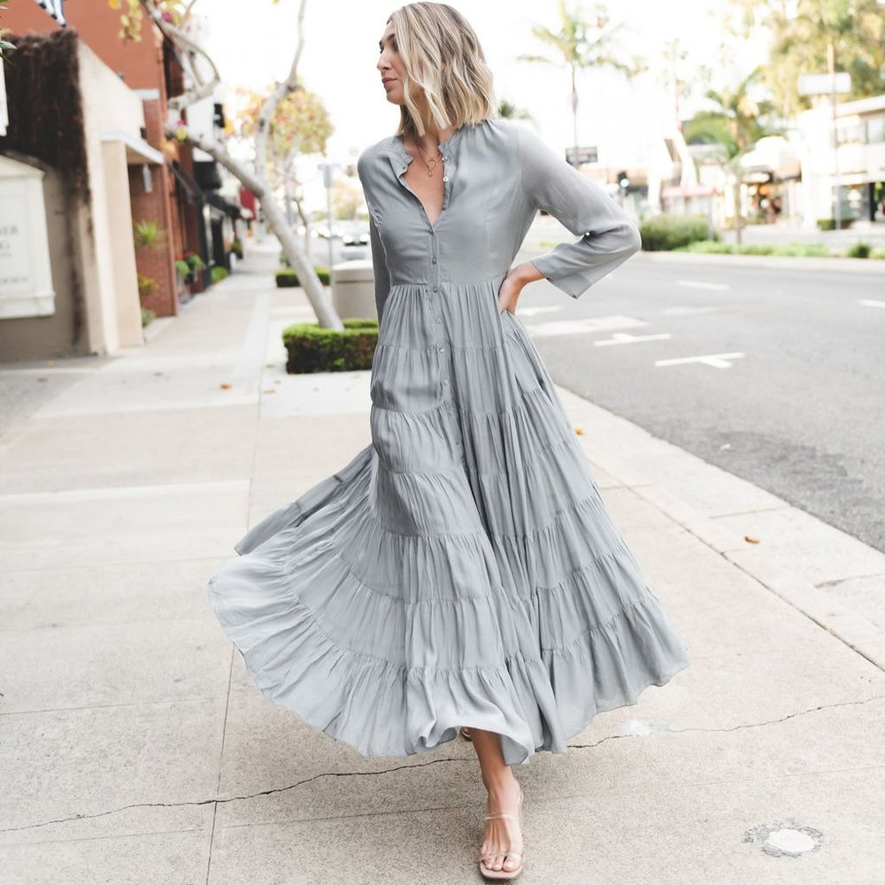 Victorian Style Tiered Long Dress